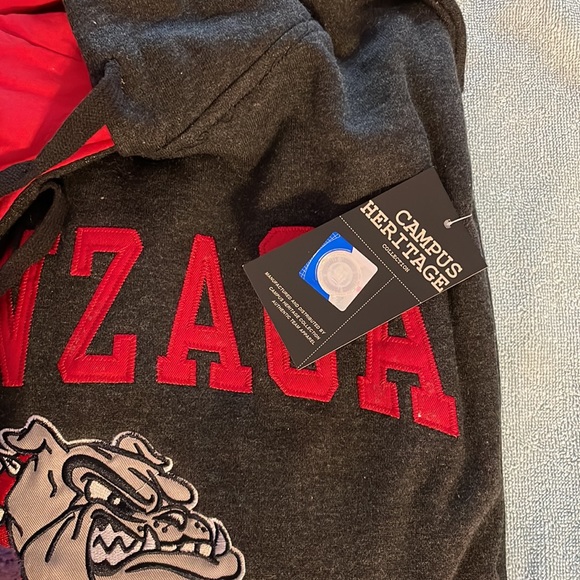 Men’s Gonzaga hooded dark gray large sweatshirt embroidered. Go Bulldogs. - Picture 3 of 3